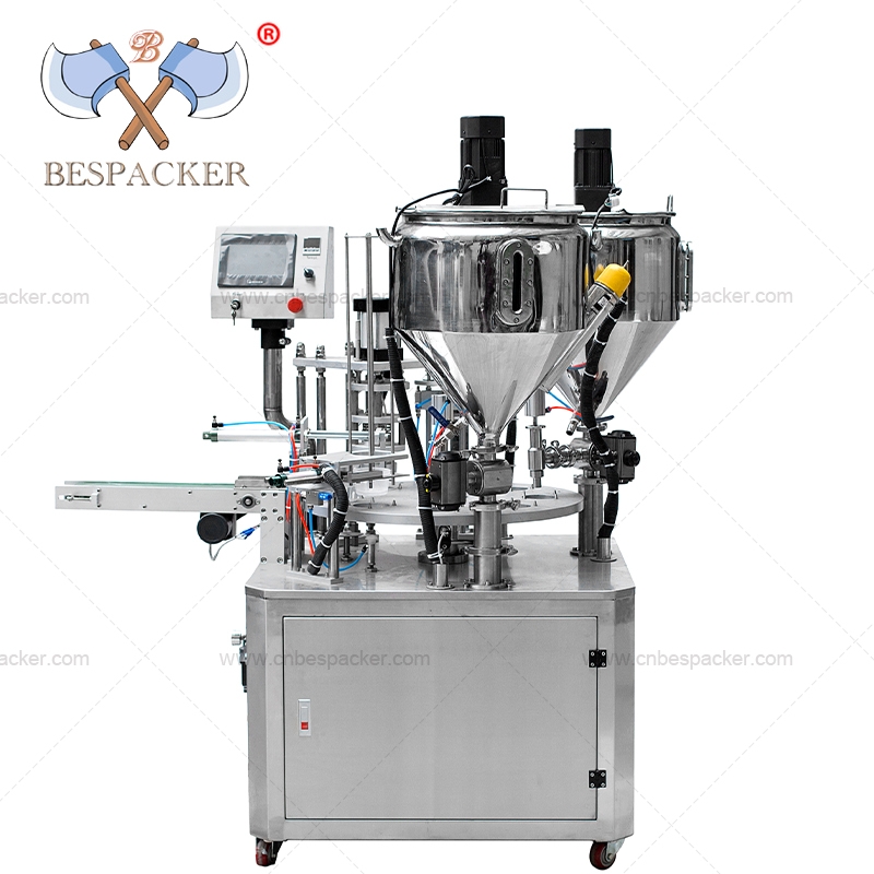 XBG-900 Rotary type cup filling sealing machine with double filling